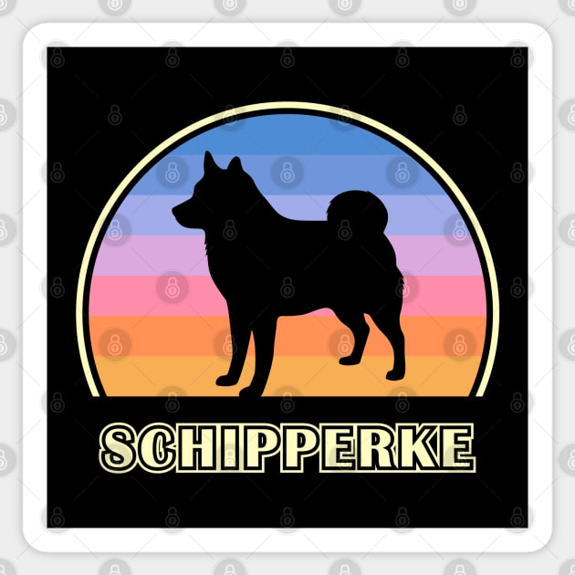 Schipperke Vintage Sunset Dog Sticker by millersye